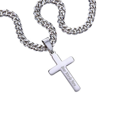 Cuban Chain with Artisan Cross Necklace | To Son From Dad